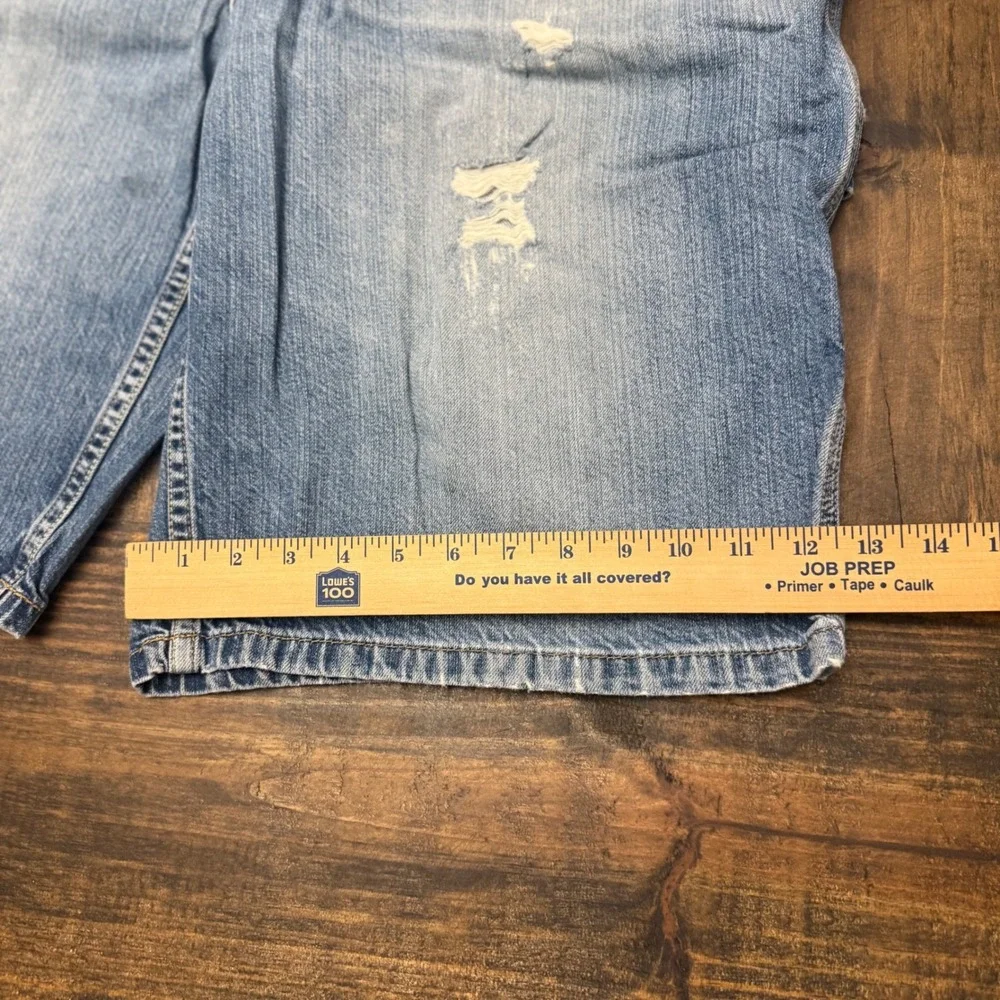 Tommy Hilfiger Carpenter Fit Denim Shorts Mens Size 36 Blue Distressed baggy Vtg